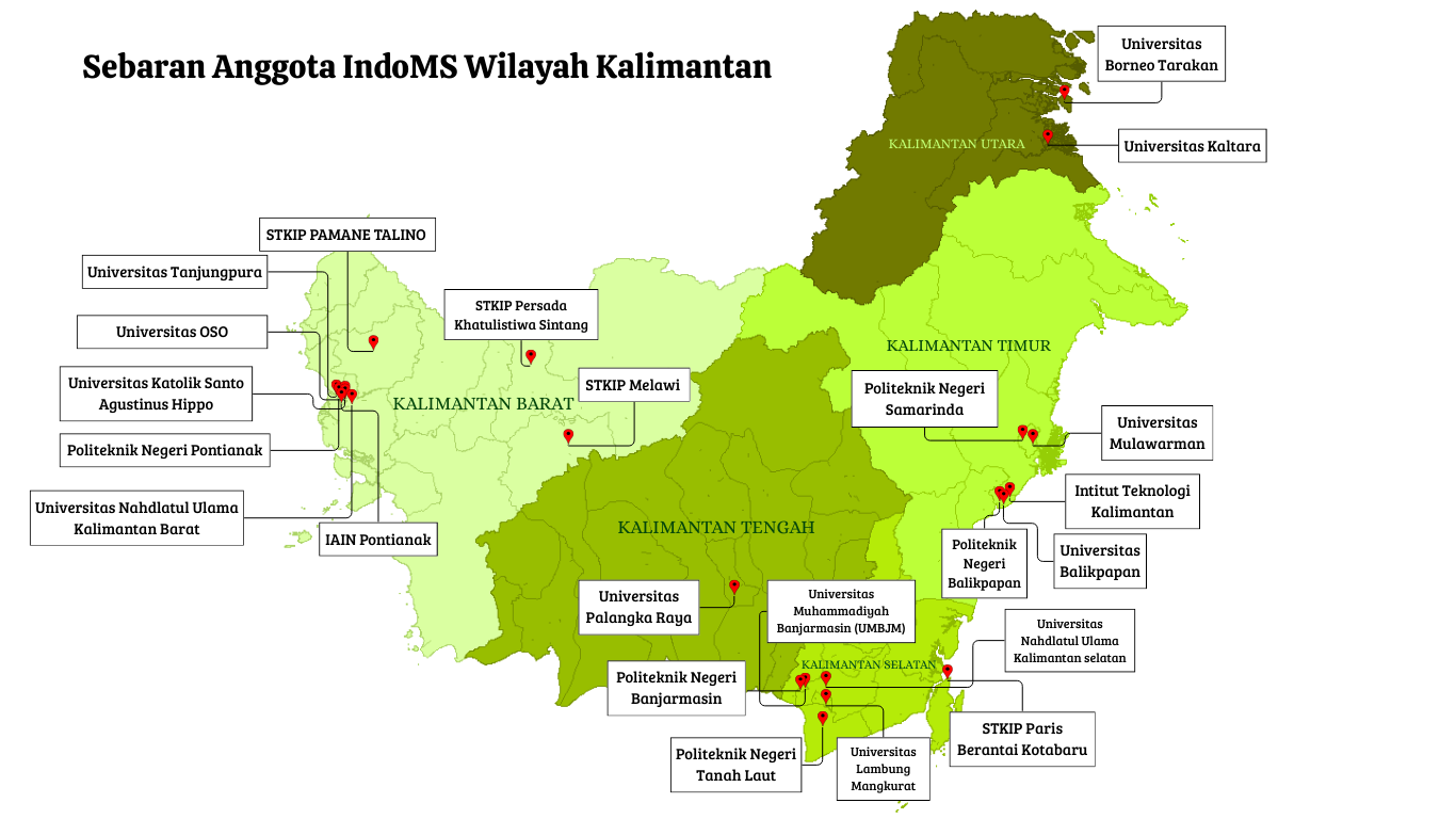 Peta Kampus Indo-MS di Kalimantan